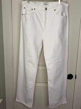 AGOLDE Fran Jean - Low Slung Easy Straight -‎ Organic White Denim - Size 31